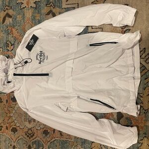 Hard Rock Cafe White Windbreaker with Black Accents
